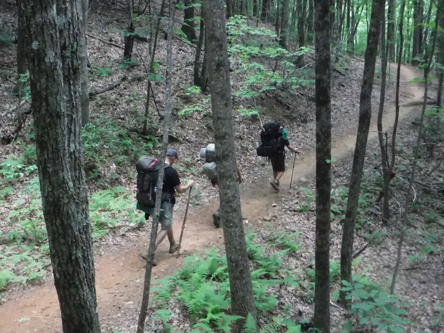 Descending Justus Mountain
