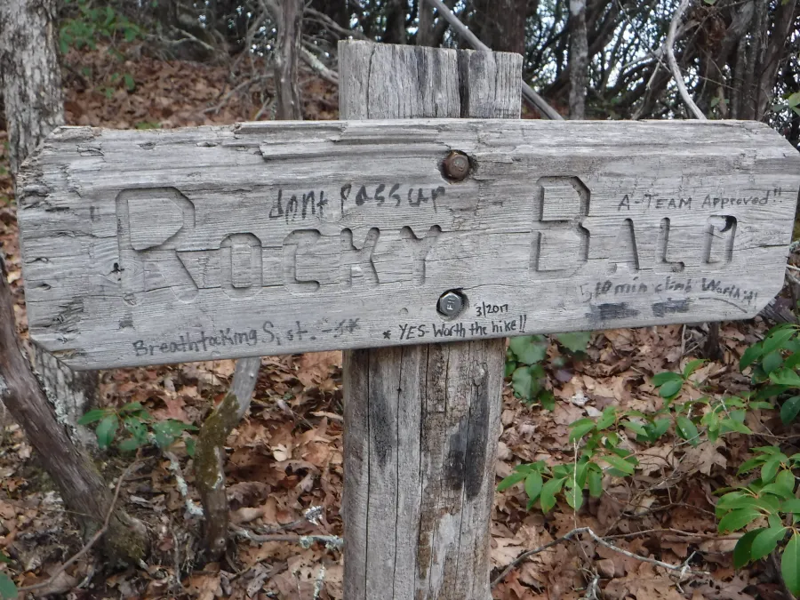 Sign at Rocky Bald