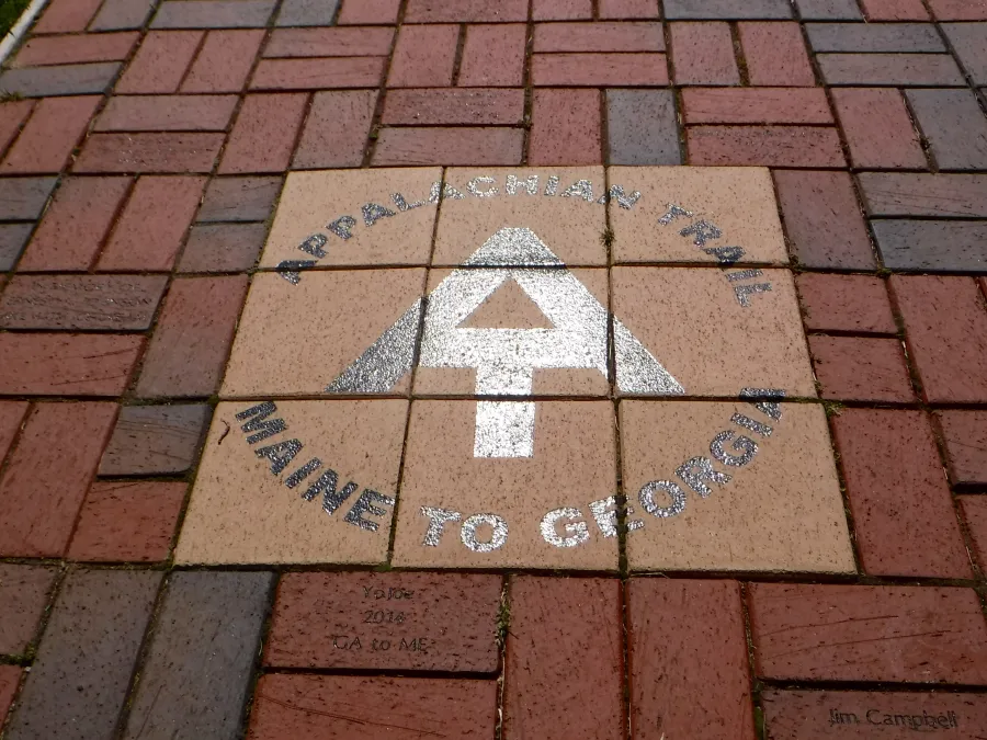 Appalachian Trail bricks in Damascus sidewalk
