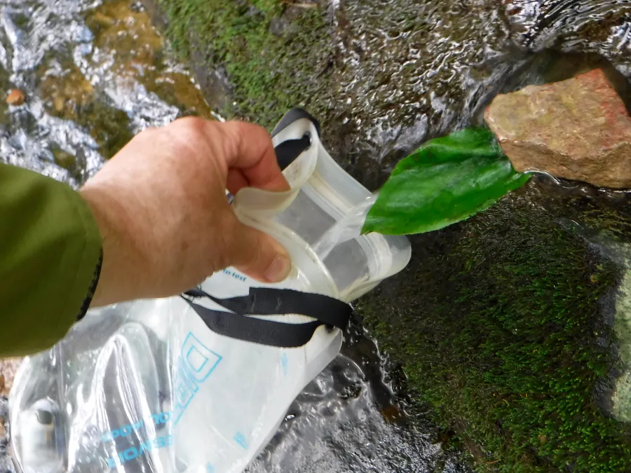 Filling water at a spring