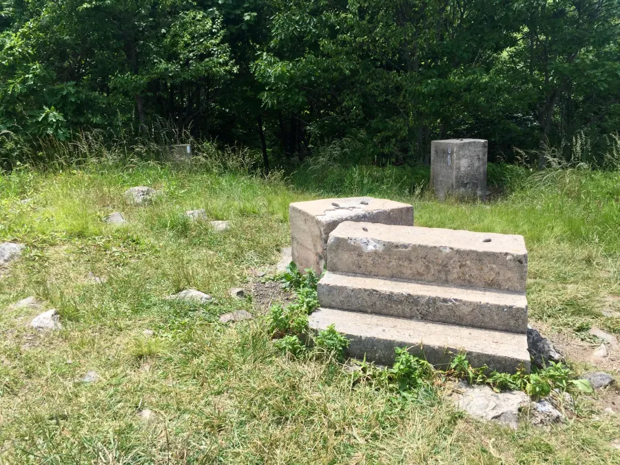 Remnants of Bluff Mountain fire tower