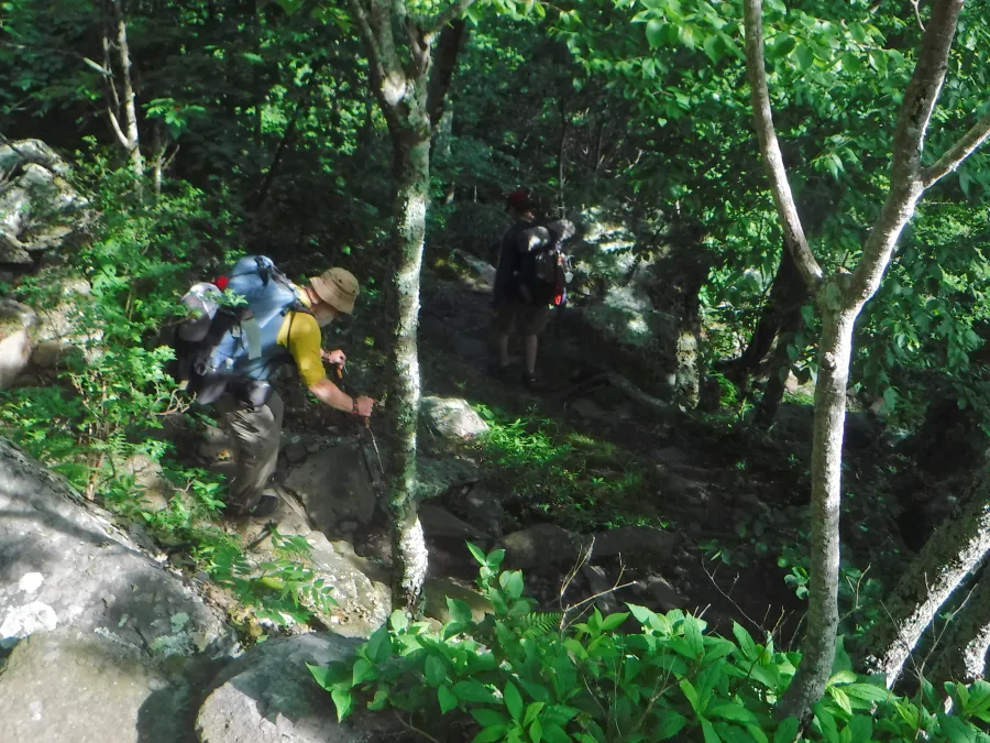Steep but short descent
