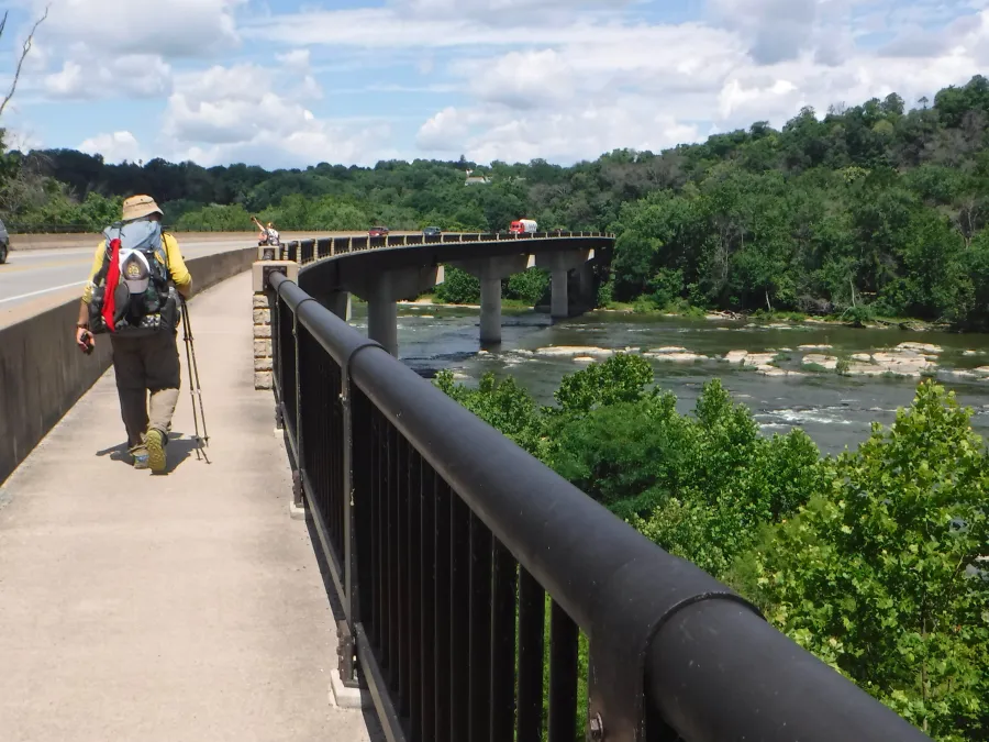 Walking over the Shenandoah River