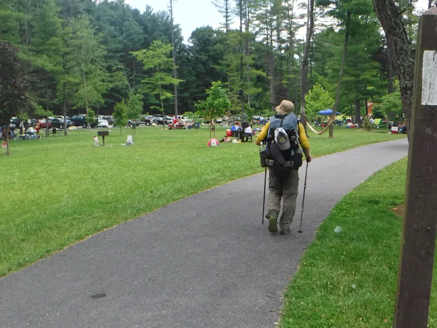 Walking through Pine Grove Furnace State Park picnic area