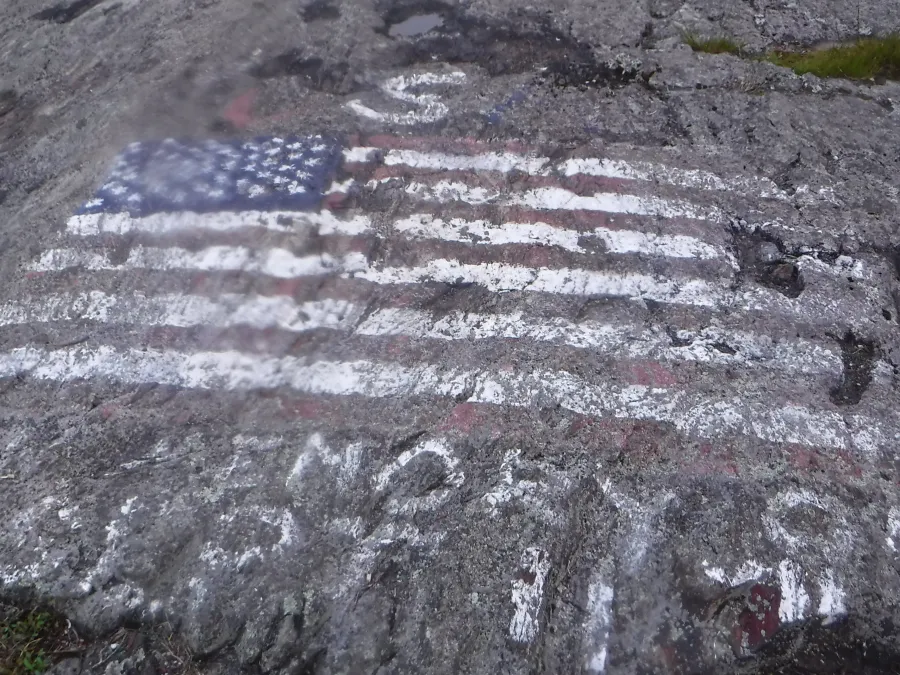 U.S. flag painted on Shenandoah Mountain