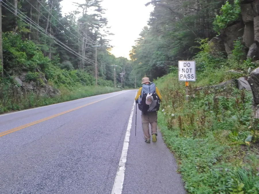 Road walking into Cornwall Bridge