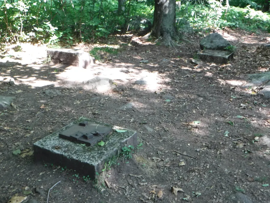 Fire tower footings at summit of Becket Mountain