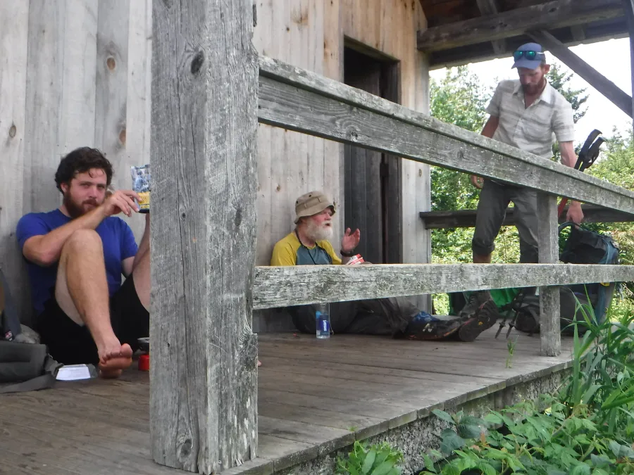 Eating lunch on the porch of The Lookout
