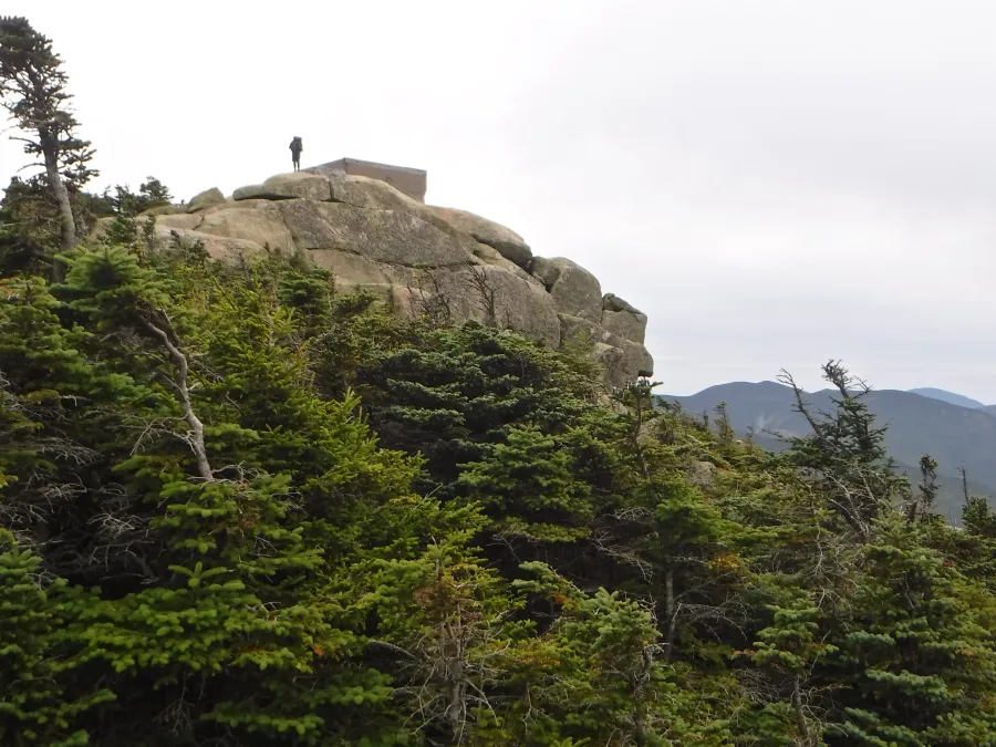 View of Mt. Garfield summit and foundation of former fire tower
