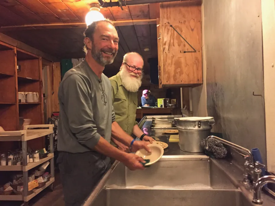 Ralph and Gravity washing dishes