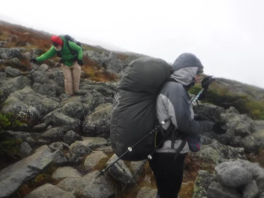 Stick and Dove descend the mountain