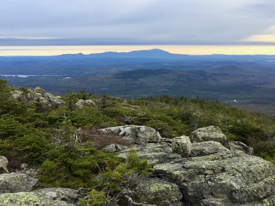 First view of Mt. Katahdin from White Cap Mountain