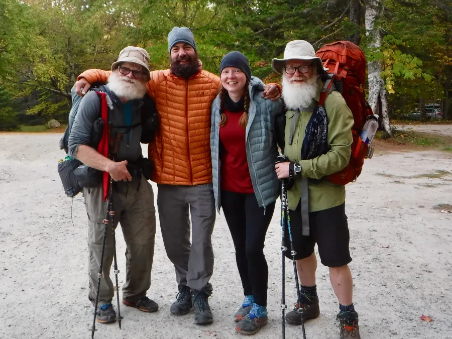 Stick, Mechanic, Pippi and Gravity at Katahdin Stream Campground