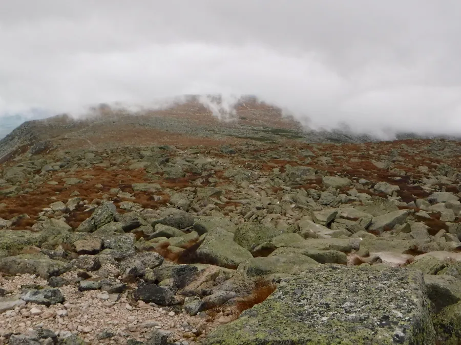 Clouds surround summit of Mt. Katahdin