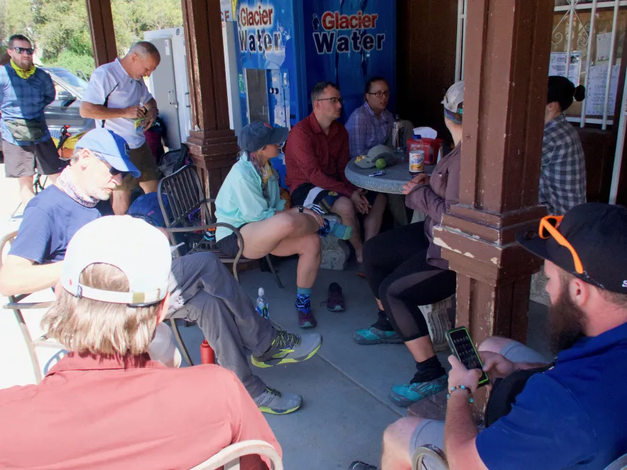 Hikers at malt shop