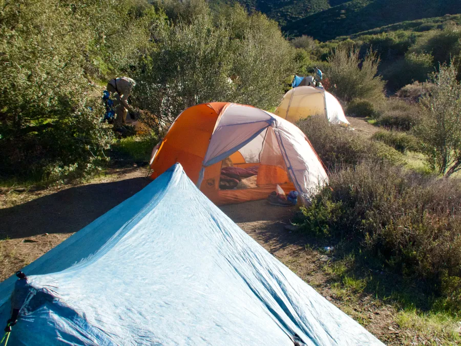 Many tents in Chariot Canyon