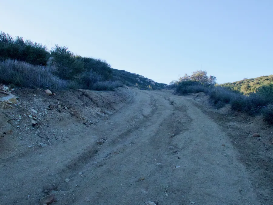 Steep, rutted road