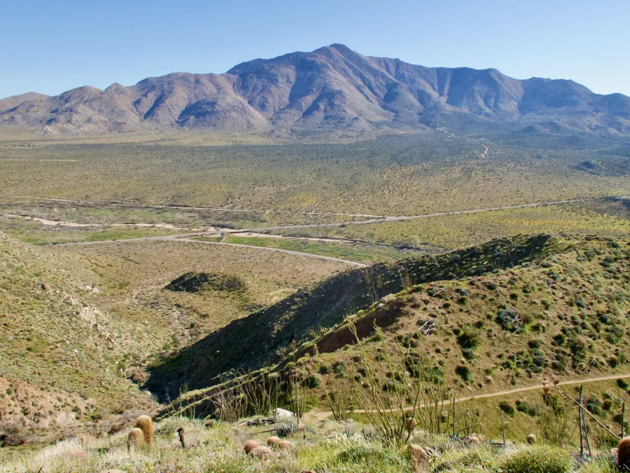 View of Scissors Crossing and Laguna Mountains