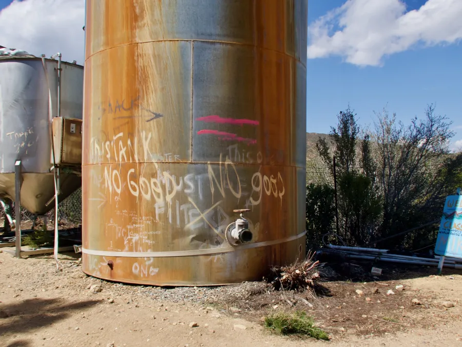 Water tanks at Mike's Place
