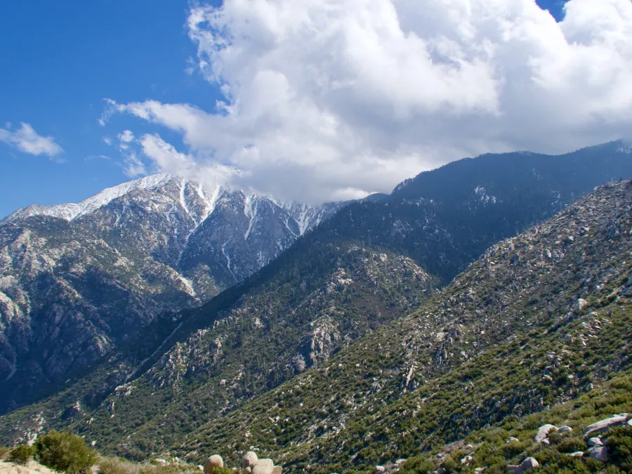 View of San Jacinto Mountain with clouds
