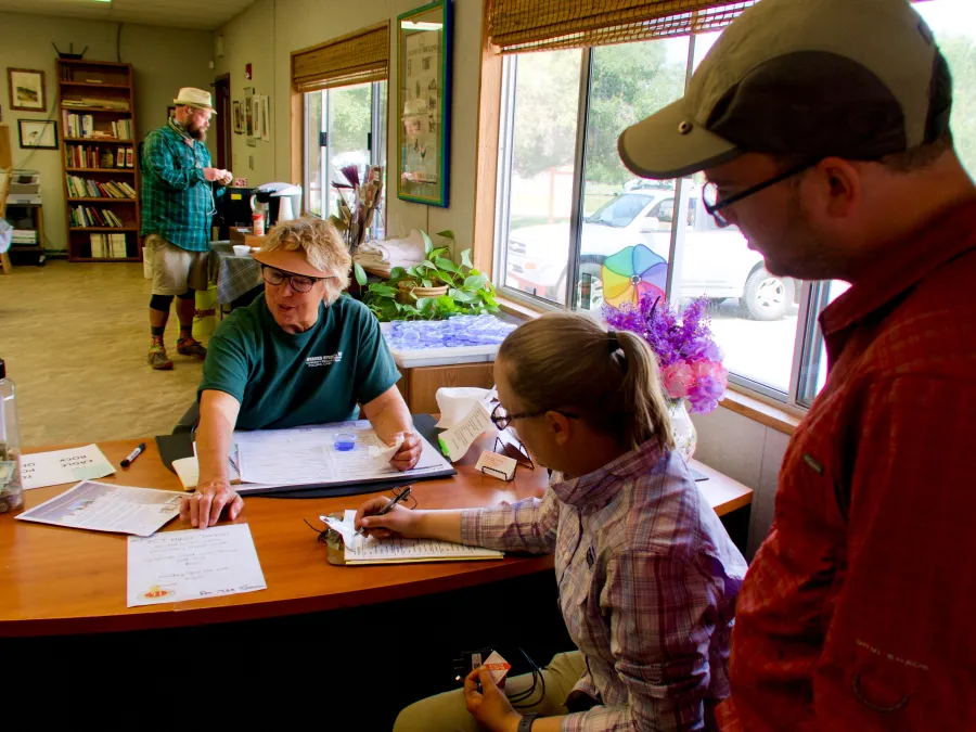 Checking in at Warner Springs Community Center