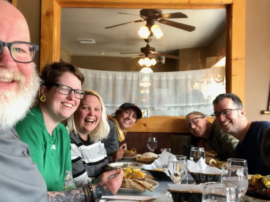 Tramily at Himalayan Restaurant in Big Bear Lake