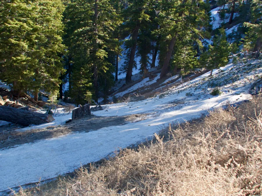 View of sketchy trail