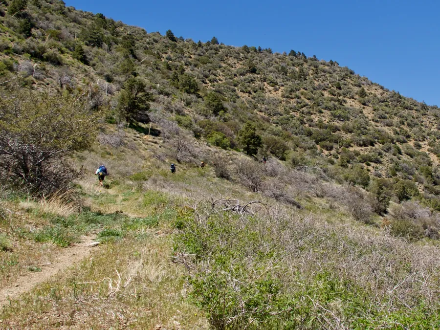 Climbing, exposed trail