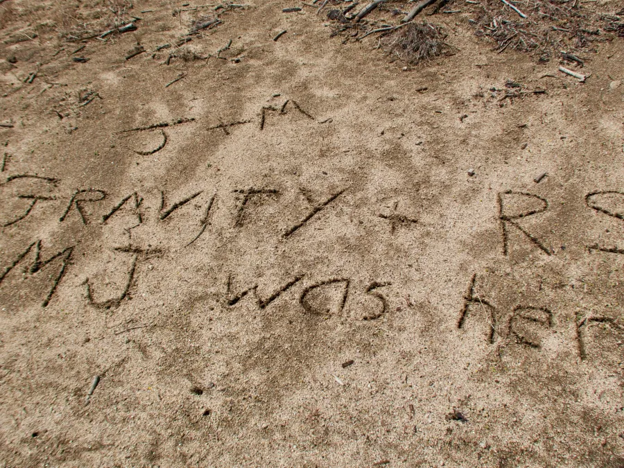 Message from MJ written in sand