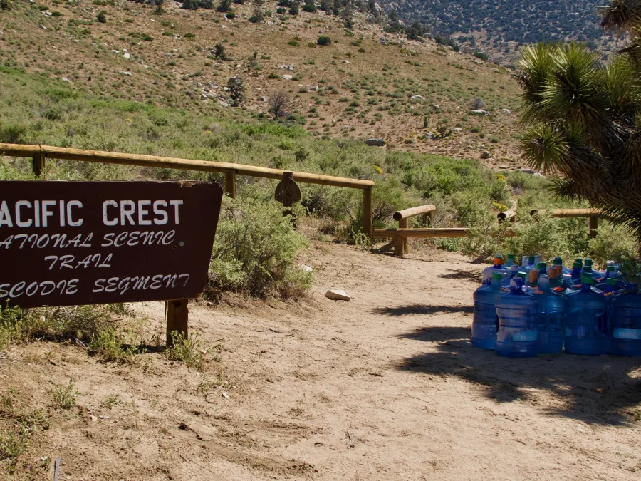 Water cache at Bird Spring Pass