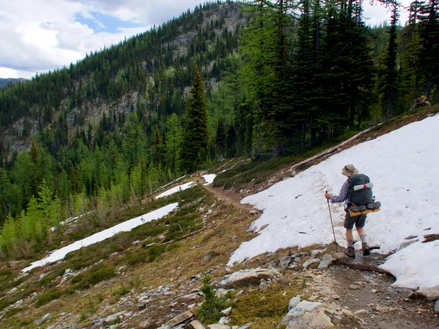 Crossing another small patch of snow
