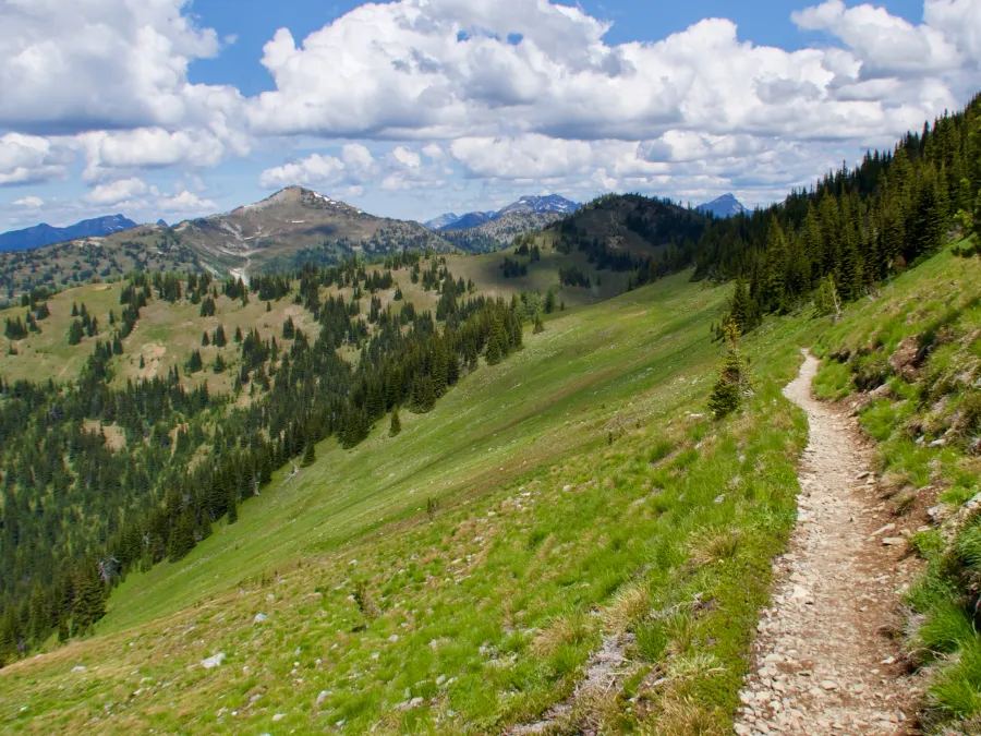 Trail on ridge slope