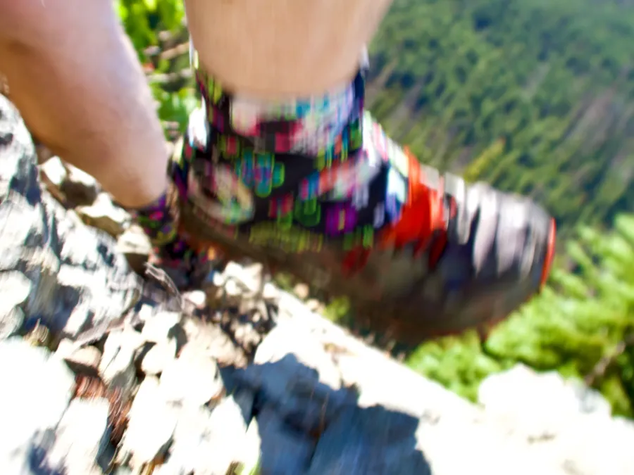 Gravity's feet slipping off the trail