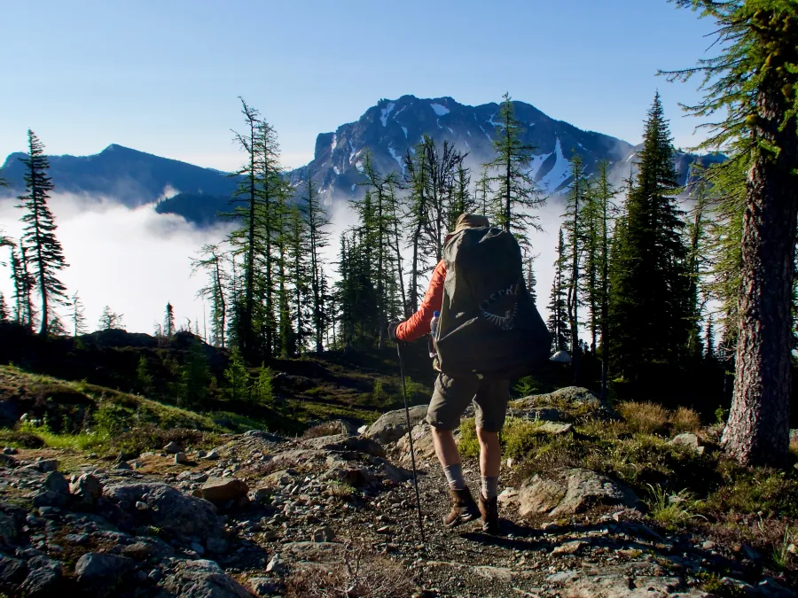 Leaving Woody Pass