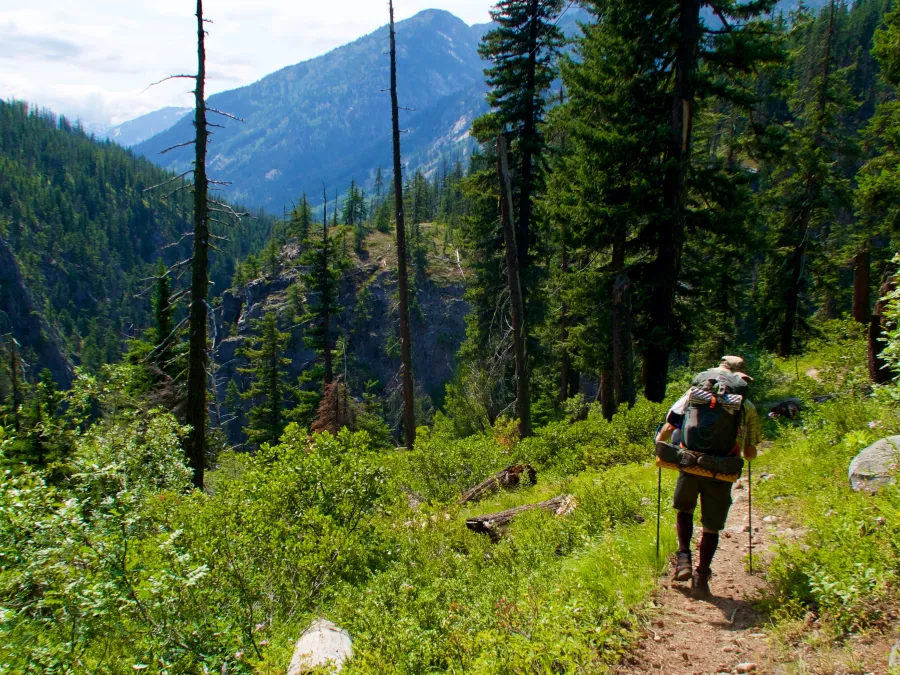 The trail descends toward Maple Creek