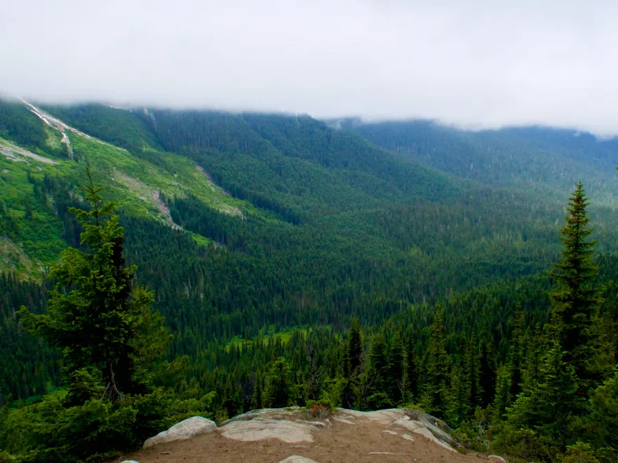 Dropping below low clouds