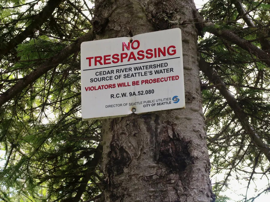 A sign marking the Cedar River Watershed