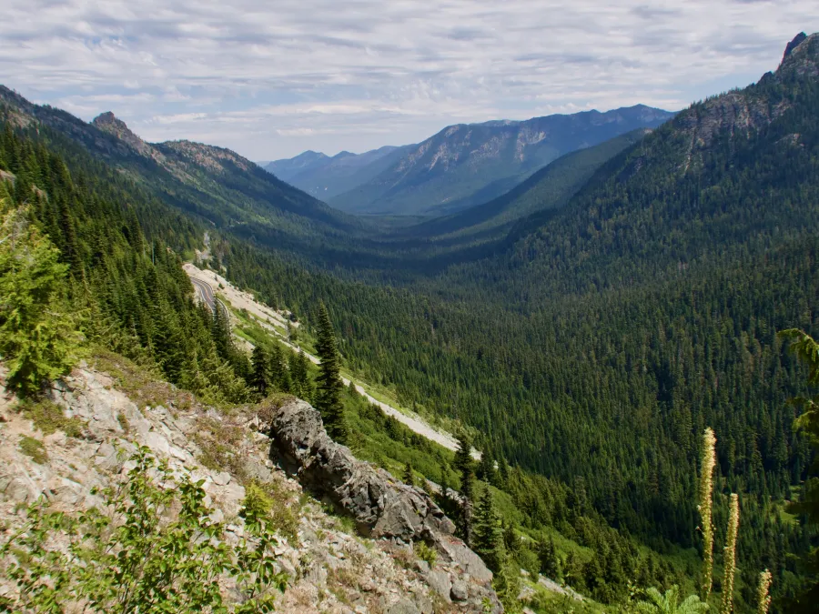 A glacial valley that leads to Chinook Pass