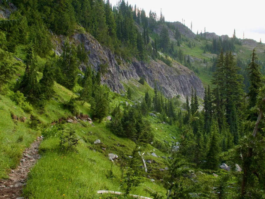 Descending trail