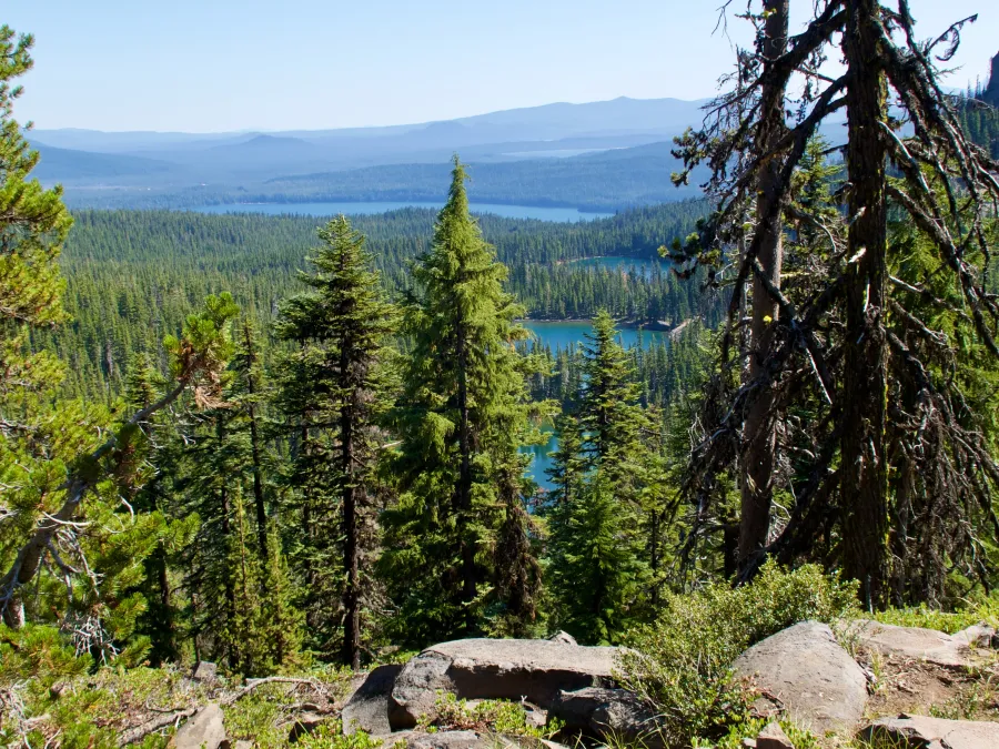 A view of The Pulpit and Rosary lakes