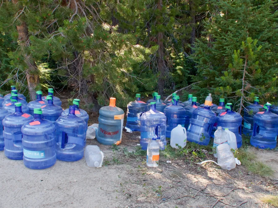 Water cache at Windigo Pass