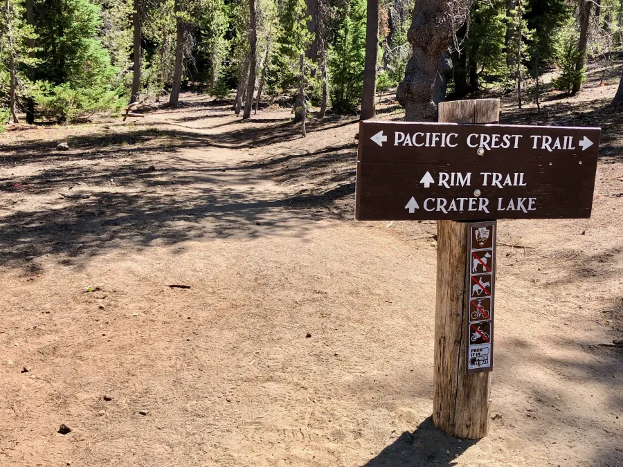 The junction of the PCT and Crater Rim alternate