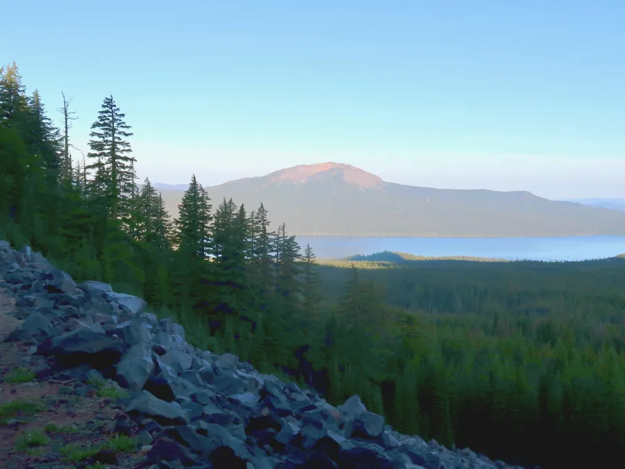 A view of Diamond Lake from Mt. Thielsen