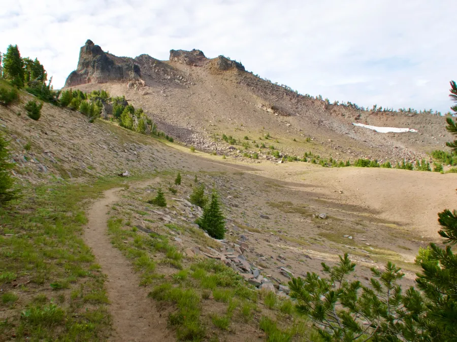 The PCT follows the ridge on the rim of Crater Lake