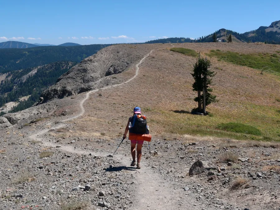 Sunkist crosses a ridge on the PCT