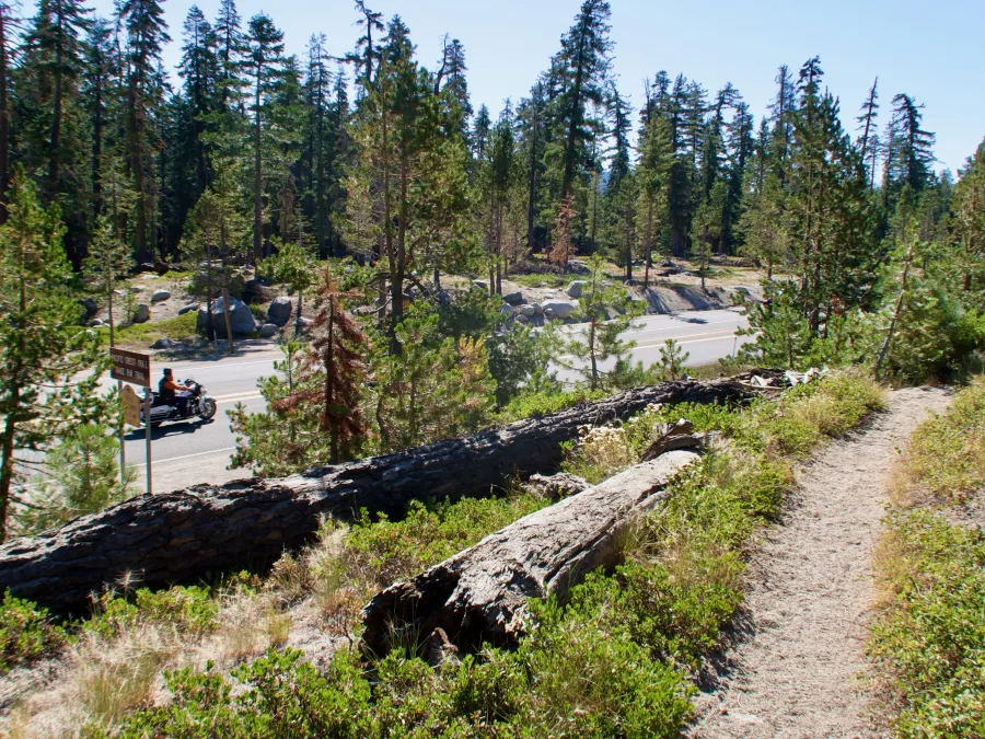 The PCT and U.S. Highway 50 near Echo Summit
