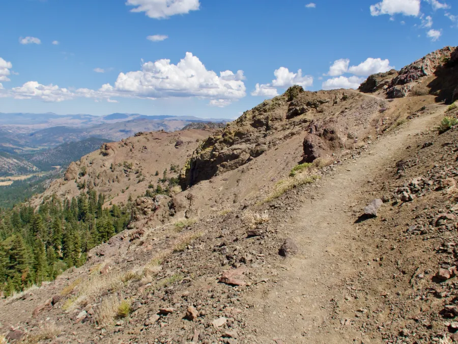 The trail climbs a ridge