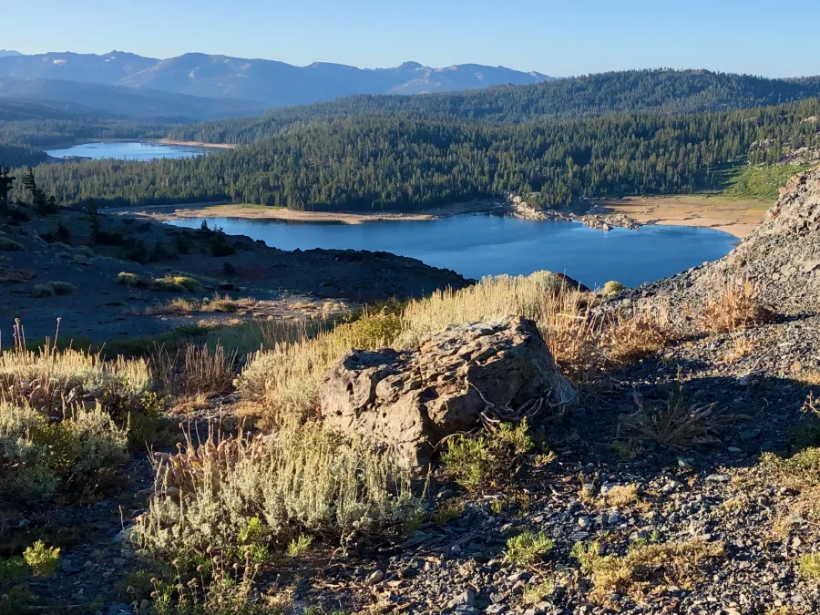 A view of Upper Blue Lake and Lower Blue Lake