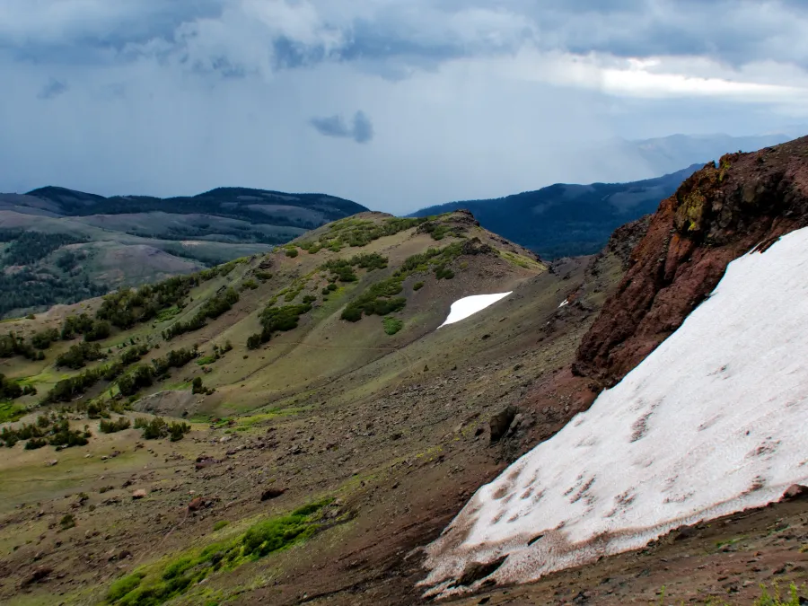 Rain falls in the Sierra