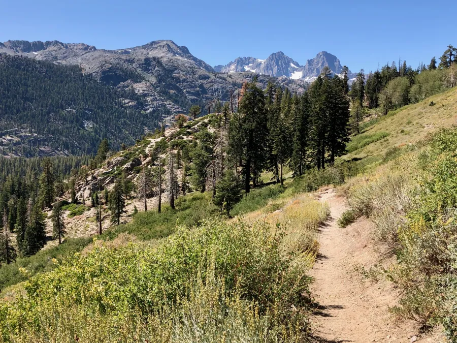 Looking back to Mt. Ritter and Banner Peak 